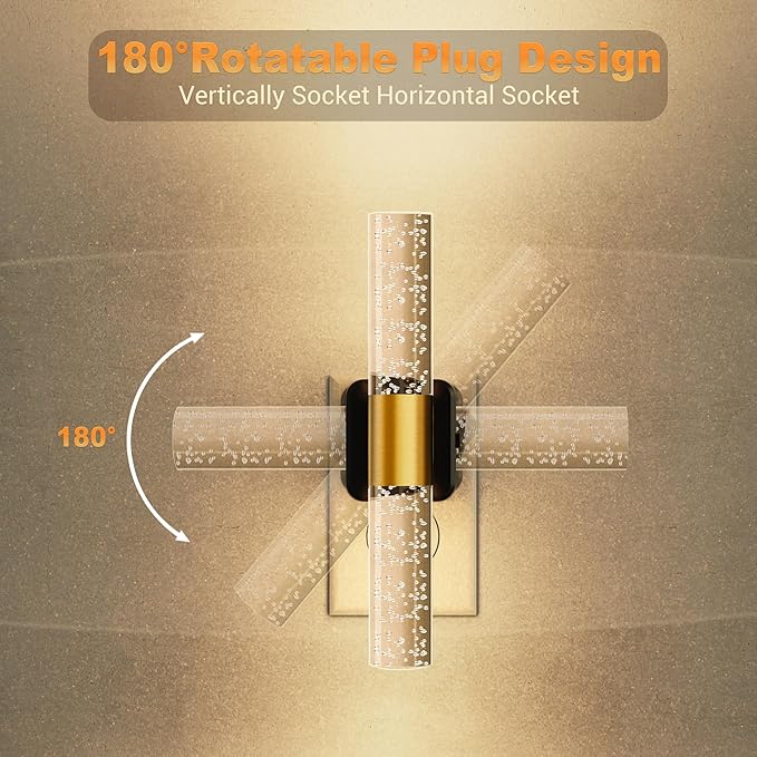 JandCase Night Lights Plug into Wall, 180° Rotating 3000K Soft Light LED NightLights, 0-100LM Adjustable Brightness, Plug in Night Light with Auto Light Sensor,for Bathroom,Hallway,Kitchen, Bedroom