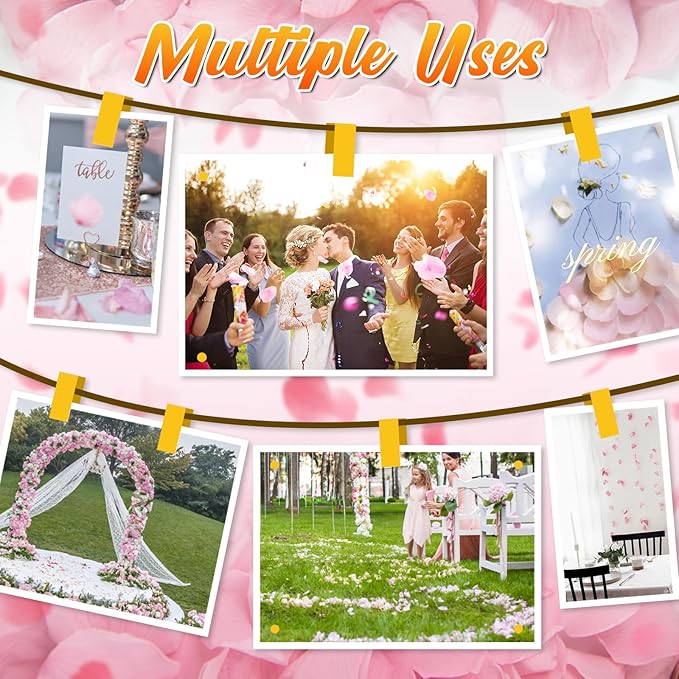 300 PCS Real Pink Dried Rose Petals Confetti for Wedding, 2.82oz Freeze Rose Petals for Romantic Wedding Valentine's Day Proposal Decor, Dinner Table Centerpieces Party