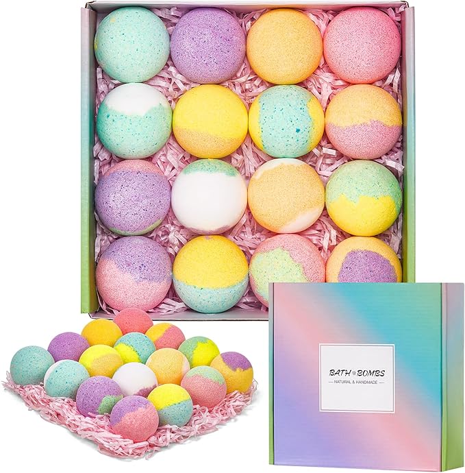 Organic Bath Bombs Women,Nature Bath Bombs for Women Relaxing,Womens Bath Bomb Gift Set