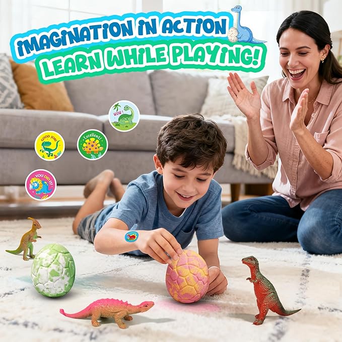 Bath Bombs for Kids with Dragon Toys Inside, Sanyi Dinosaur Toys Gifts for Kids 5-7, Dino Egg Fillers Bubble Bath Birthday Stocking Stuffers Christmas Gifts for Boys Girls Toddler