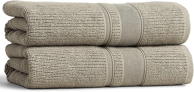 Preston Lane Douro Bath Towel Set – 2 Pack Luxury Cotton Towels, Ultra Soft & Absorbent, Quick-Dry Spa-Quality Bathroom Towels, Made in Portugal, Eucalyptus