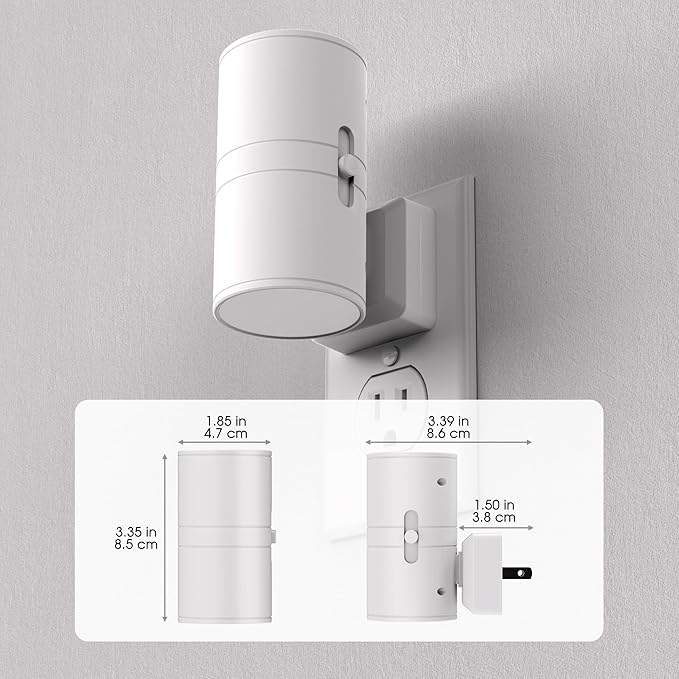 Briignite Night Lights Plug into Wall, Modern LED Night Light Plug in, Dusk to Dawn Sensor, Soft White 3000K, 0-100LM Adjustable Brightness, Dimmable NightLight for Hallway, Bedroom, Stairway, 4 Pack