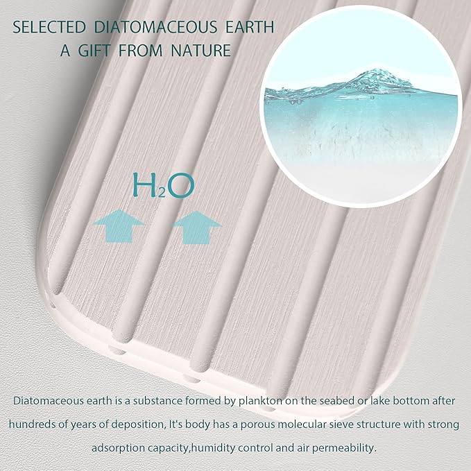 17inch x 4inch Kitchen Sink Faucet Mat, Water Absorbing Stone Faucet Splash Guard for Bathroom Counter, Quick Drying Diatomite Tray for Kitchen Sink, White