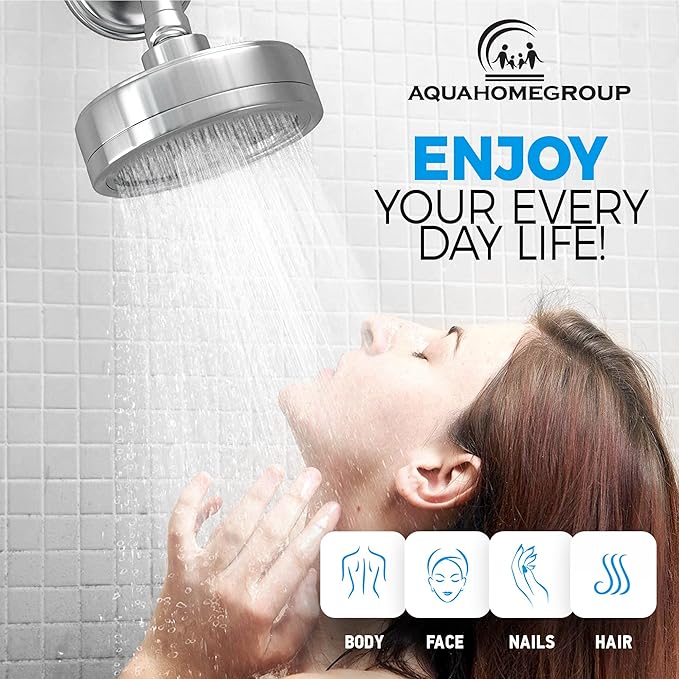 AquaHomeGroup Filtered Shower Head Replacement Spray Plates (Metal, Stainless Steel, 2-Pack)