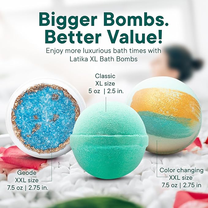 Latika Classic Bath Bomb Mermaid - Black Raspberries Mixed, Dark Plum, and Warm Vanilla for Skin Nourishment