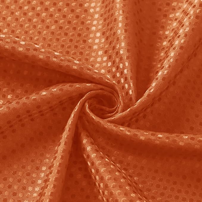 3 in 1 Long Burnt Orange Shower Curtain Set-72 W x 78 H, Modern Waffle and PEVA Liner Set with 12 Stainless Steel Hooks, Waterproof Fabric for Bathroom