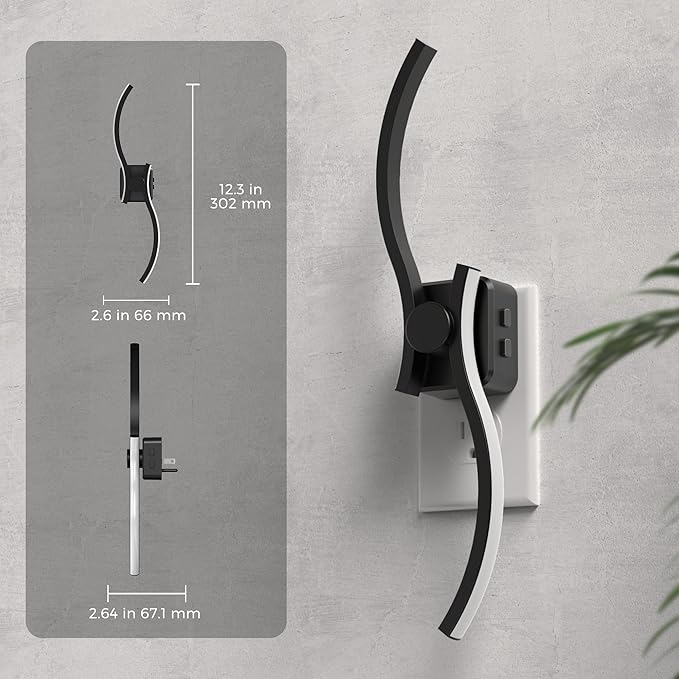 L LOHAS LED Night Light, Night Lights Plug into Wall, Modern Nightlight with Dusk to Dawn Sensor, 3000K & RBG Dimmable Wave Plug in Night Light, for Bedroom Bathroom Hallway