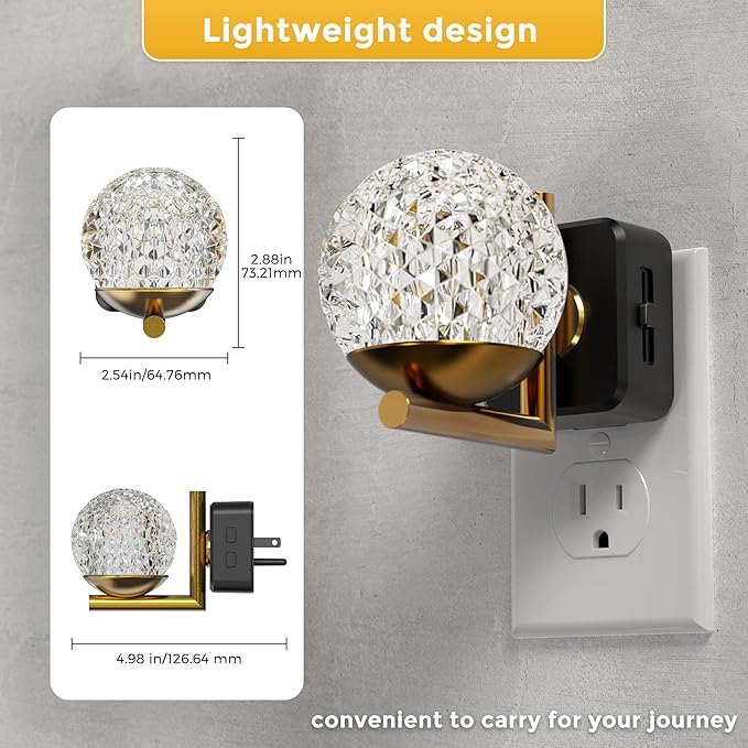 L LOHAS LED Night Lights Plug Into Wall,Dusk to Dawn Sensor,10-Color RGB Dimmable Night Light, 180°Rotating Plug in Night Light for Bathroom, Hallway, Bedroom, Stairway