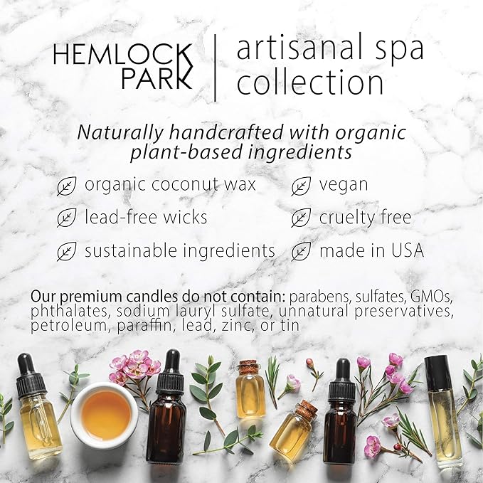 Hemlock Park Blood Orange Sage Artisanal Spa Gift Box | Apothecary Candle, Shea Butter Soap, Bath Bomb, Mineral Salt Bath Soak | Handcrafted with Plant Based Ingredients
