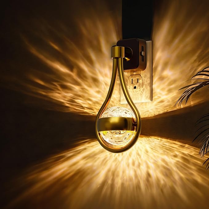 L LOHAS LED Night Lights Plug Into Wall: Star Projector Nightlight, Dusk to Dawn Sensor, 3000K Soft White, 330°Rotating Globe Night Light for Bedroom, Hallway, Home Decor, Gaming Room