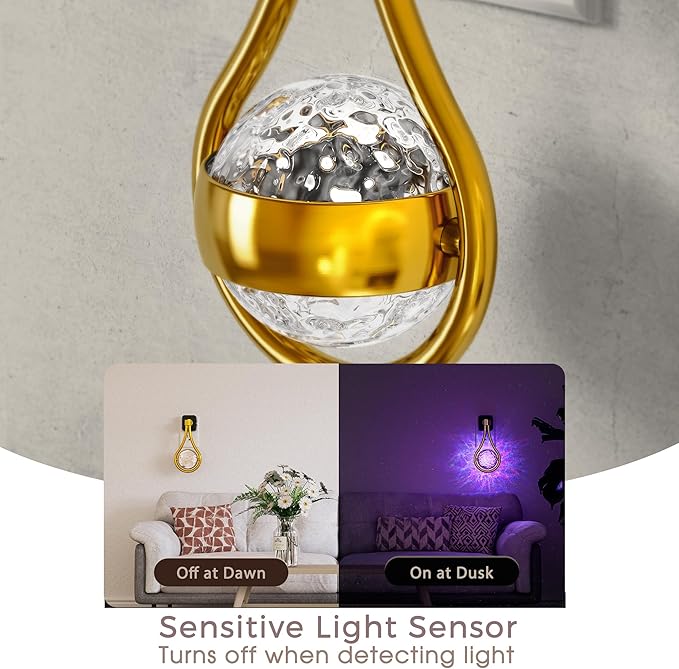 Briignite RGB Night Lights Plug into Wall, Color Changing Nightlight with Dusk to Dawn Sensor, 330° Rotating Night Light with Waterdrop Design, Ideal for Bedroom, Living Room, Home Decor, 2pack