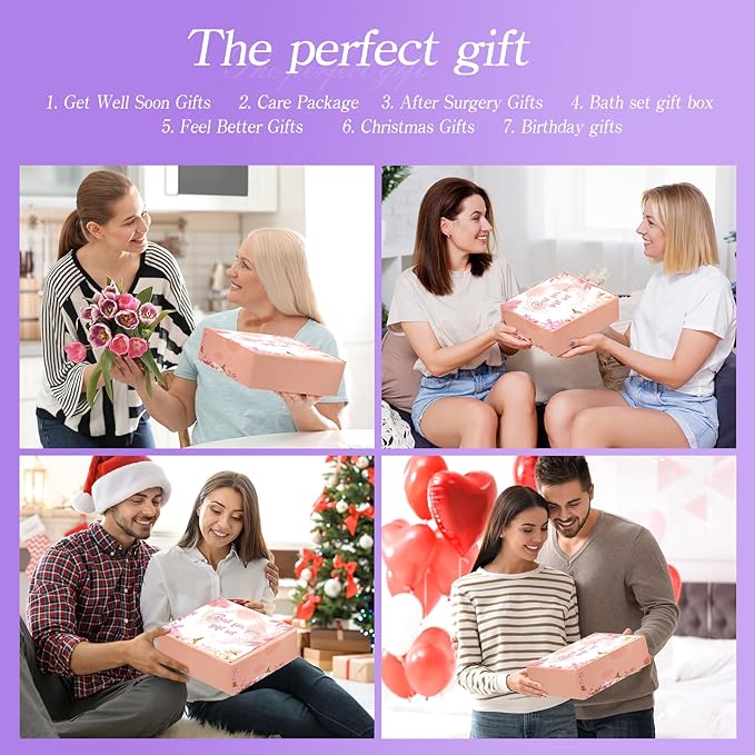 Christmas Gifts Unique for Women Get Well Soon Gifts, Self Care Baskets Bath Set Care Package Thinking of You Gifts Relaxation Gifts for Women Mom Her Friend Wife Grandma w/ Blanket