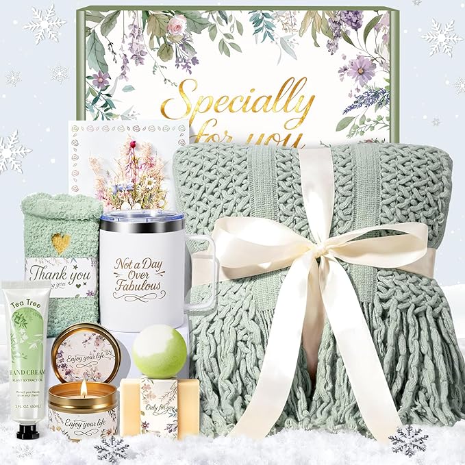 Christmas Birthday Gifts for Women Spa Care Package, Get Well Soon Gifts for Women, Self Care Gift Baskets, Thinking of You Sympathy Gift Box for Mom, Her, Friend, Sister, Wife