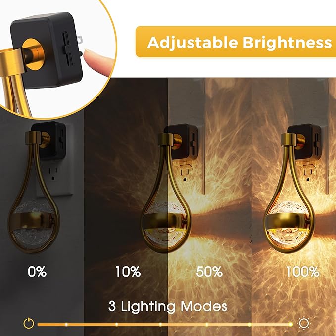 L LOHAS LED Night Lights Plug Into Wall: 2 Pack Star Projector Nightlight, Dusk to Dawn Sensor, 3000K Soft White, 330°Rotating Globe Night Light for Bedroom, Hallway, Home Decor, Gaming Room