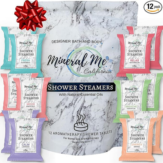 Shower Steamers Aromatherapy - 12pc Shower Bombs Vapor Tablets w/Organic Essential Oils for Vaporizing Steam Spa, Bath Bombs Tablets, Stocking Stuffers, Selfcare & Christmas Gifts for Women, Men