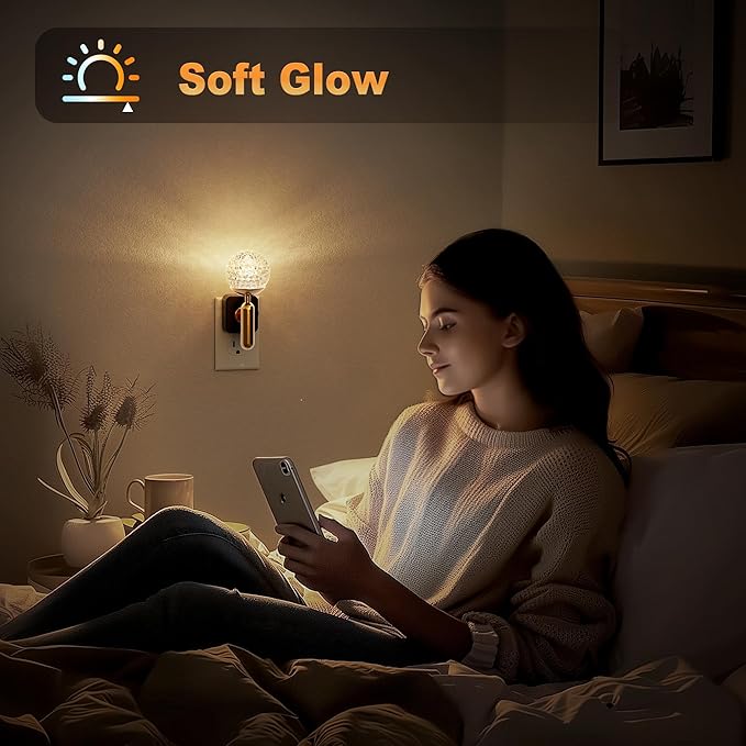 JandCase Night Light, Night Lights Plug into Wall, Color Change RBG Nightlight, Built in Dusk to Dawn Sensor for Hallway Bedroom Stairway