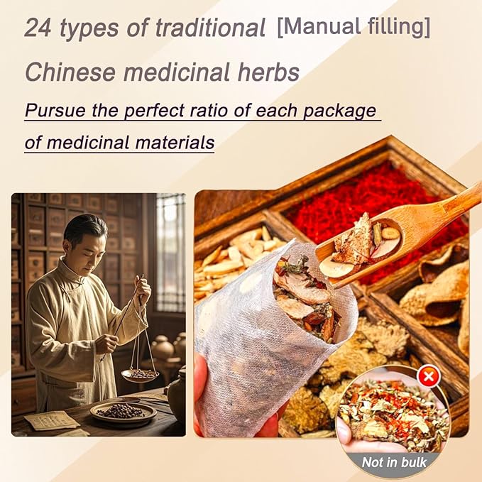 30 Pack Natural Plant Blend Detox Foot Soak Spa with Ginger - 900g Natural Chinese Herbs Foot Care and Foot Detox Soak for Home Wellness Routine 同仁堂艾草泡脚药包足浴包 (32 Ounce, 24 flavors)