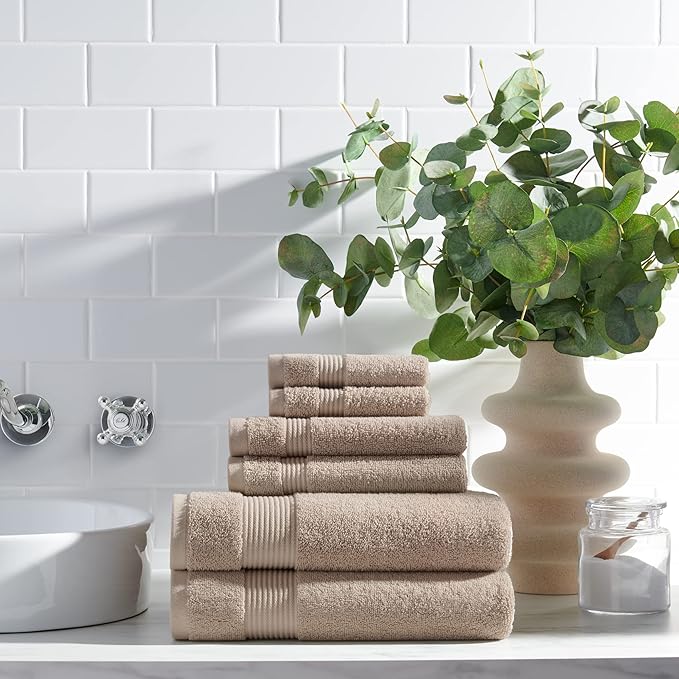 Arkwright Bath Washcloths 12 Pack - Super Soft 100% Cotton, 600 GSM Quick Dry & Absorbent, Luxury Face & Body Wash Cloth Towels for Hotels, Spa, and Vacation Rentals, Latte Beige