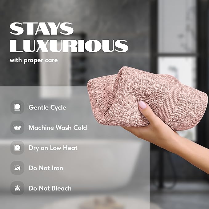 White Classic Pink Hand Towels for Bathroom [12 Pack] Cotton Hand Towel Bulk for Gym, Kitchen and Spa, 16x27 Inches Soft Highly Absorbent Quick Dry Terry Salon Towels