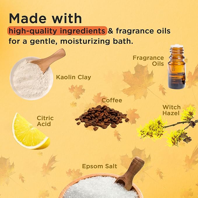 Pumpkin Spice Latte Bath Bomb for Women & Girls – Luxury Fall Bath Bombs (Giftable Packaging) - Natural & Relaxing Fall Gift - Vanilla, Cinnamon & Pumpkin Scented - Holiday Gift for Women