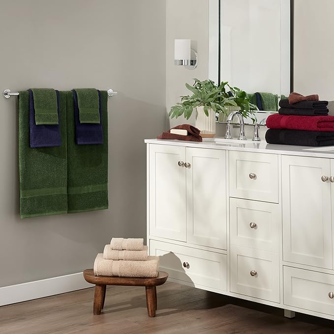 Arkwright True Color Solid Wash Cloths - Soft 100% Cotton Washcloths 12 Pack - Lightweight 475 GSM, Absorbent & Quick Dry for Face and Body, 12 x 12 in, Navy