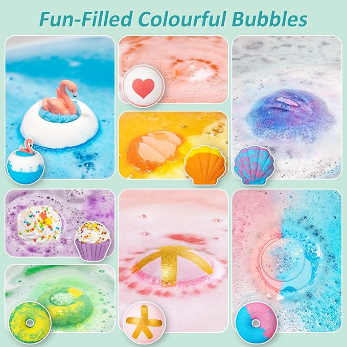 Aofmee Bath Bombs - 8 Bath Bombs for Women & Kids, Natural Spa Fizzy Bathbombs, Skin Moisturize Bubble Bath, Valentines Mothers Day Birthday Christmas Gifts for Women Her Girlfriend Mom Bridesmaid