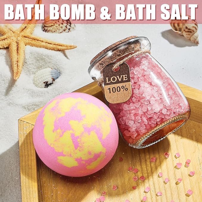 Birthday Gifts for Women Friendship, Rose Relaxing Spa Gifts Basket for Women Self Care Gifts Thank You Gifts Bath Set Mothers Day Gifts for Mom Her Sister Friend Wife Grandma Teacher Nurse Graduation