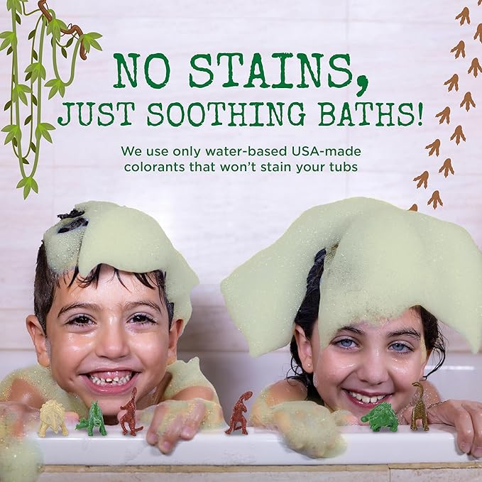 Dinosaur Bath Bombs for Kids with Surprise Dino Toys Inside (6 Pack) - Large Bubble Bath Bombs for Boys and Girls - USA Made, Fruity Scents, Children and Teen Gift Ideas by Two Sisters