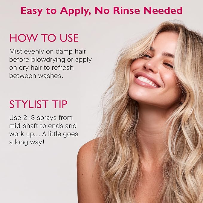 12 Benefits Instant Healthy Hair Treatment - Leave In Conditioner Spray with Quaternium 39 and Silk Fibre Protein - Smooths Frizz, Strengthens & Repairs Damaged Hair - (12 Fl Oz)