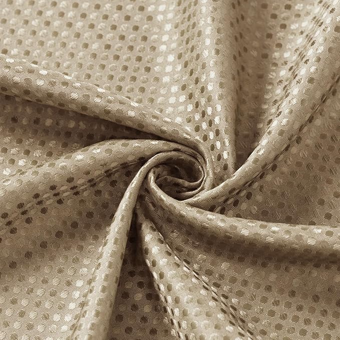 3 in 1 Shower Curtain Set, Beige Waffle Shower Curtain and PEVA Liner Set with 12 Stainless Steel Shower Curtain Hooks, Tan Waterproof Fabric Shower Curtains for Bathroom, 72 W x 72 H