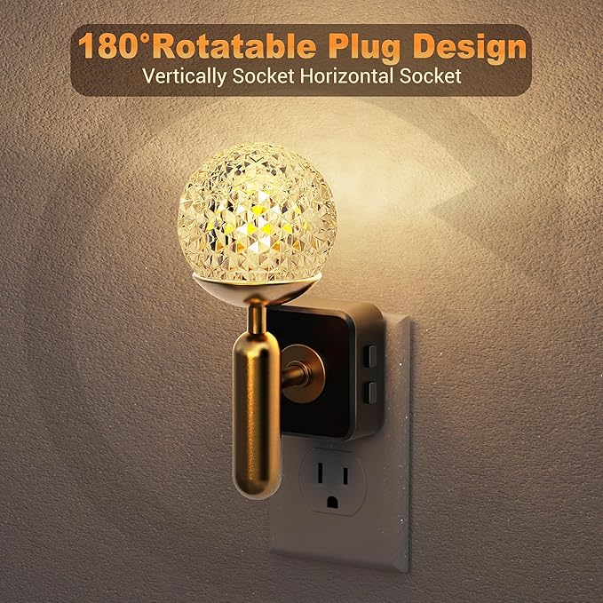 JandCase Night Light, Night Lights Plug into Wall, Color Change RBG Nightlight, Built in Dusk to Dawn Sensor for Hallway Bedroom Stairway