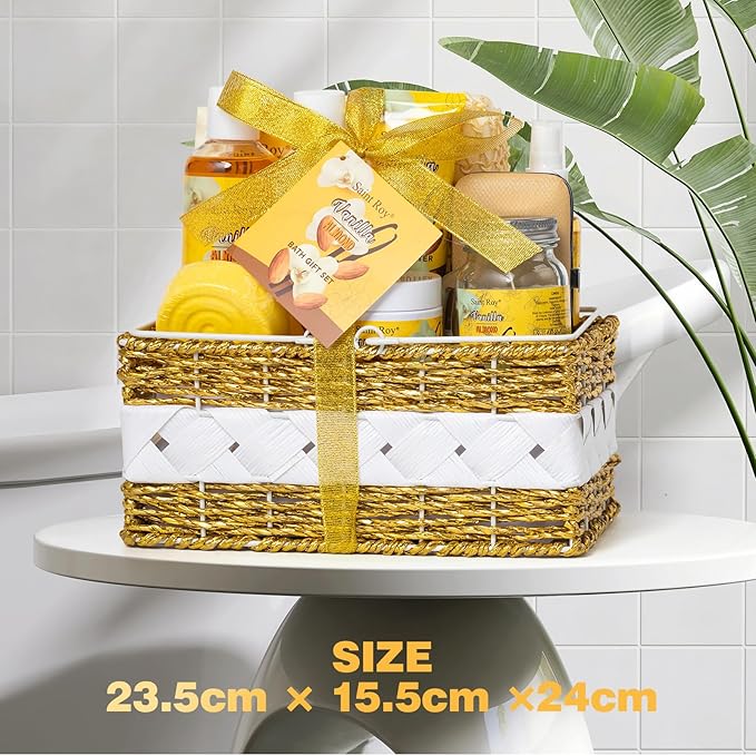 Spa gift baskets for women, Christmas Gifts for Women, Large basket 25 pcs for Women & Men Bath and Body Shower Bath Kit, Vanilla Honey Almond birthday gifts bath gift Spa Kit, Mother's Day Gifts Mom