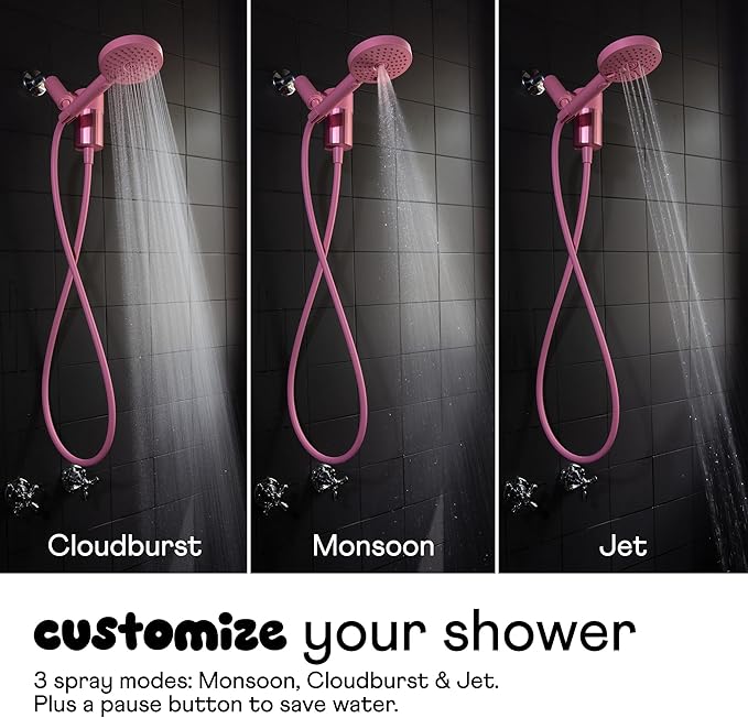 Sproos! - Handheld Showerhead with Filter Set, High Performance Filtration System for Healthier Hair and Skin, Extra Long 70 Inch Hose, 3 Customized Spray Functions, Green