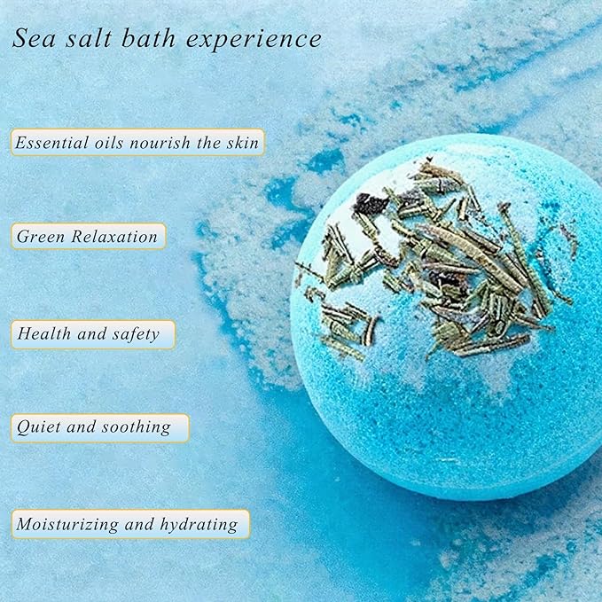 Bath Bomb Gift Set 6 Pack Natural Plant Aromatherapy Essential Oil Steam Bath Ball Relaxing Moisturizing Bath Ball Christmas Holiday SPA Gift 100g