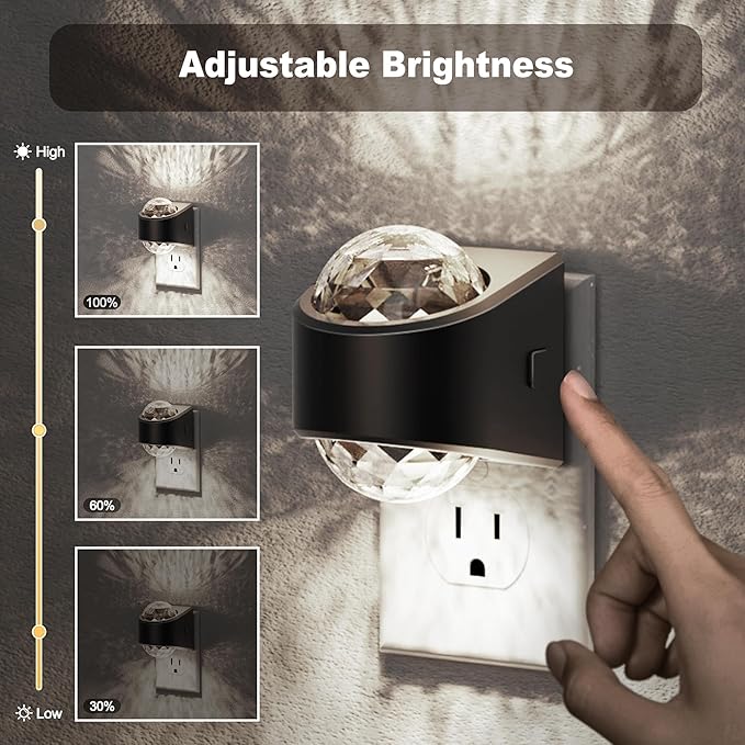 JandCase Night Lights Plug into Wall, Star Projector Night Light with 5000K Daily White, Automatic Galaxy Nightlight Plug in with Light Sensor for Bathroom Hallway Room Decor