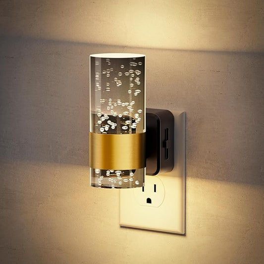 JandCase Night Lights Plug into Wall,Automatic LED Night Light with 0-100LM Dimmable, 3000K Plug in Night Lights with Auto Light Sensor, for Bathroom Hallway Decor