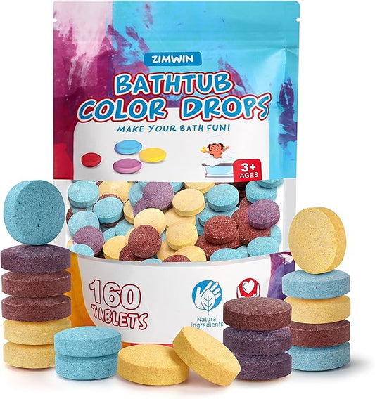 Bath Color Tablets for Kids, 11.3 oz Value Pack, 160 Count Kids Bath Bombs Bath Colors Tablets Make Fun Educational Bathtime, Bath Bombs Toys for Kid