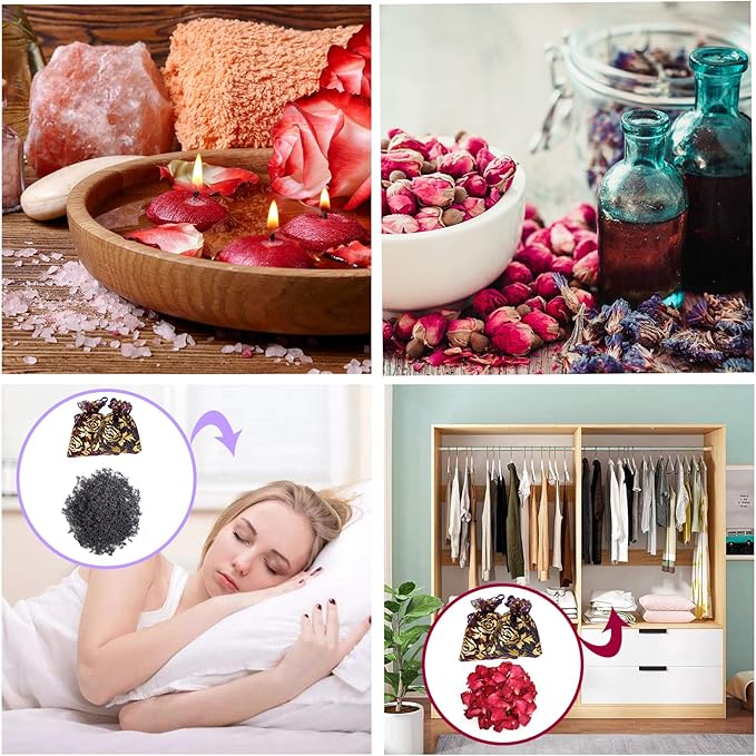 16 Bags Dried Flowers,100% Natural Dried Flowers Herbs Kit for Soap Making, DIY Candle Making,Bath - Include Rose Petals,Lavender,Don't Forget Me,Lilium,Jasmine,Rosebudsand More