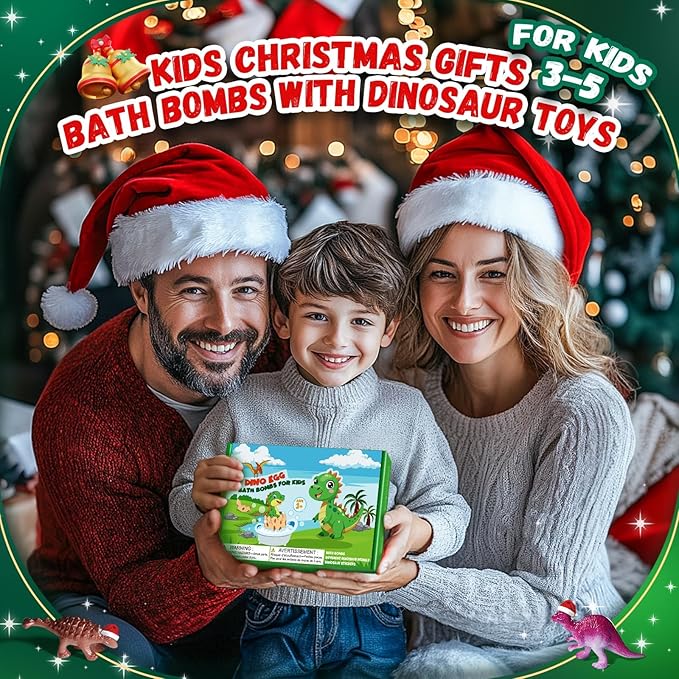 Bath Bombs for Kids with Dragon Toys Inside, Sanyi Dinosaur Toys Gifts for Kids 5-7, Dino Egg Fillers Bubble Bath Birthday Stocking Stuffers Christmas Gifts for Boys Girls Toddler