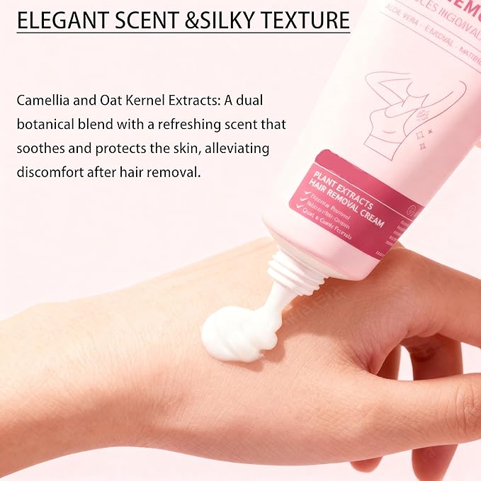 3.5OZ Full Body Hair Removal Cream for women on Arms, Legs, Underarm, Bikini with Aloe, Ceramides,Camellia, Bisabolol | Soothing, Gentle, Fresh Scent, No Dark Spots, Sensitive Skin