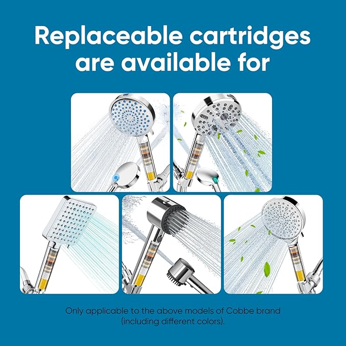 Cobbe 4 Pack Replacement Filters for Handheld Shower Head - Water Softener Filters Beads for Hard Water - Remove Chlorine - Reduces Dry Itchy Skin