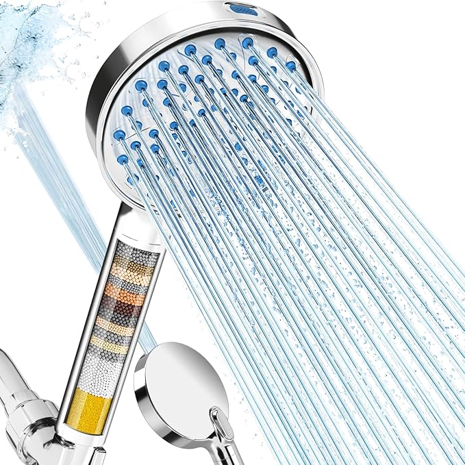 Cobbe Filtered Shower Head with Handheld, High Pressure 7-mode Showerhead with Filters for Hard Water - Remove Chlorine - Reduces Dry Itchy Skin, Patented Paddle Shift Design, Chrome
