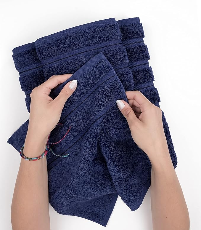 American Soft Linen 35x70 Jumbo Large Bath Towels, 600 GSM 100% Cotton Turkish Bath Sheet, Oversized Luxury Bath Towels for Bathroom Beach and Pool, Navy Blue