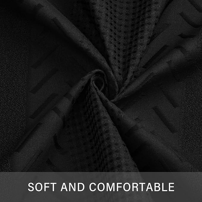 3D Embossed Pattern Shower Curtain, Simple and Chic Pattern Vintage Curtain for Bathroom, Waterproof Fabric Shower Curtains with Hooks, 36 W x 72 H, Black