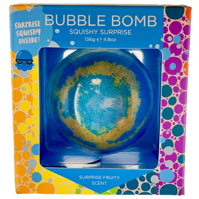 Squishy Bubble Bath Bomb with Surprise Inside by Two Sisters Spa. Large 99% Natural Fizzy. Moisturizes Dry Sensitive Skin. Releases Color, Scent, and Fizz.