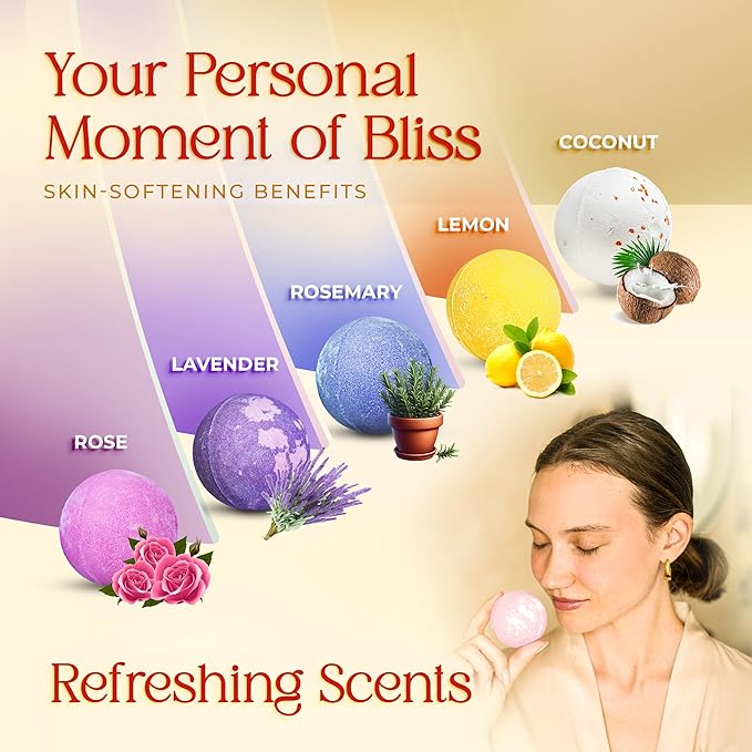 10 XXL Bath Bombs for Women Relaxing - Handmade Kids Bath Bomb Set with Shea, Coco Butter & Essential Oil for Skin Moisturizing - Perfect for Bubble Spa Bath - Gift for Her/Him, Girls, Wife, Mother