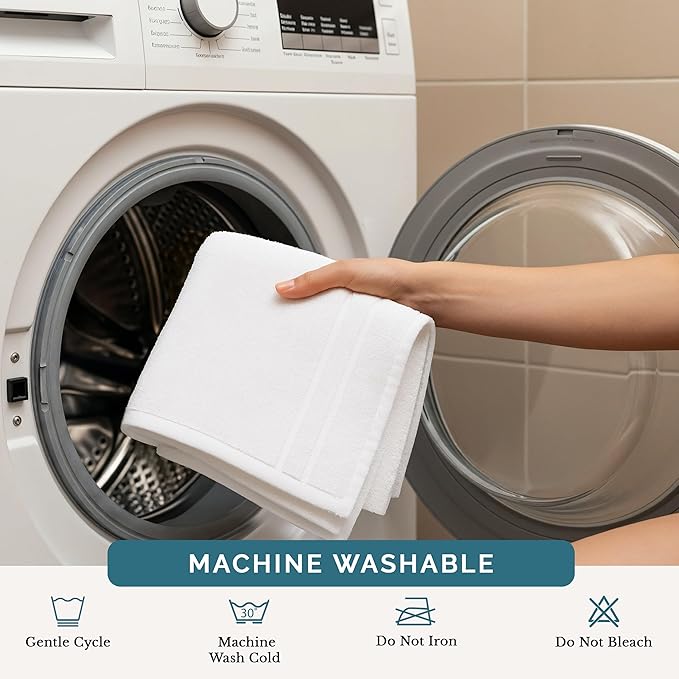 Casa Platino 100% Cotton Washcloths 6 Pack - Spa & Salon Quality Face Towels - Ring Spun, Soft & Absorbent Wash Cloth Rags for Body, Beauty, Home, Gym - Fingertip Towels - 13"x13", White Washcloths