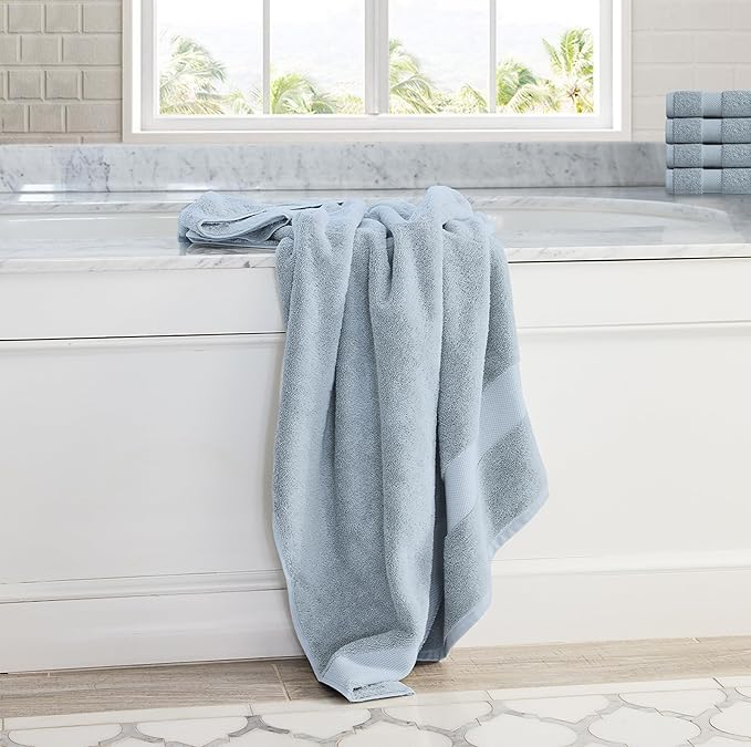 Delara Organic Cotton Luxuriously Plush Bath Towel | GOTS & OEKO-TEX Certified | Premium Hotel Quality Towels | Feather Touch Technology | 650 GSM Long Staple|Soft, Quick Dry & Ultra-Absorbent 30"x58"