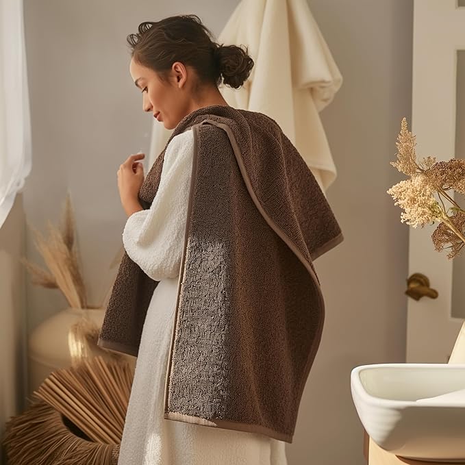 SALBAKOS 100% Turkish Cotton Jumbo Bath Sheet Towel Oversized 40x80 inch | Premium Hotel & Spa Quality, Soft, Absorbent, XL Bath Towels | Made in Turkey (Pack of 1, Chocolate, Jumbo Bath Sheet)