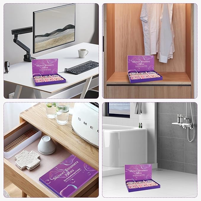 Shower Steamers 6 Pack Set, Shower Bombs Tablets with Organic & Safe Essential Oils for Skin Moisturizing, Natural Bubble Bath Fizzy, Ideal Presents for her, Girl, Wife, Mother, Women